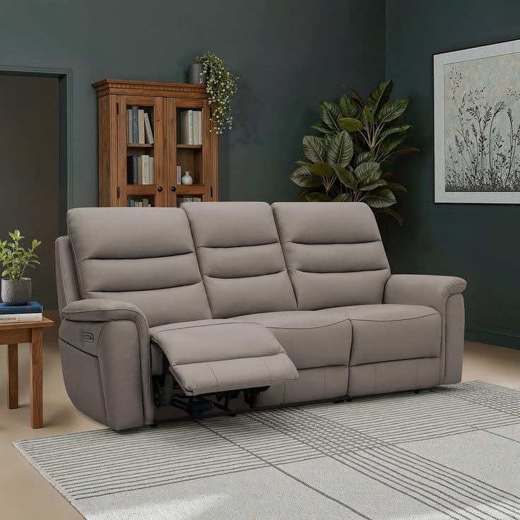 Soft comfort 3 seater automatic recliners with side pockets